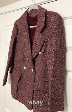 Vtg 70's Maroon Tweed Pant Suit by Orlando Piluso for Boutique West Size 12