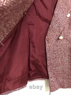 Vtg 70's Maroon Tweed Pant Suit by Orlando Piluso for Boutique West Size 12