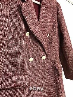 Vtg 70's Maroon Tweed Pant Suit by Orlando Piluso for Boutique West Size 12