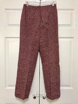 Vtg 70's Maroon Tweed Pant Suit by Orlando Piluso for Boutique West Size 12