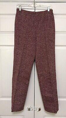 Vtg 70's Maroon Tweed Pant Suit by Orlando Piluso for Boutique West Size 12