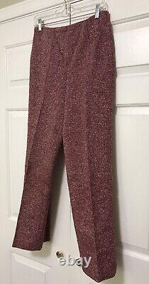 Vtg 70's Maroon Tweed Pant Suit by Orlando Piluso for Boutique West Size 12