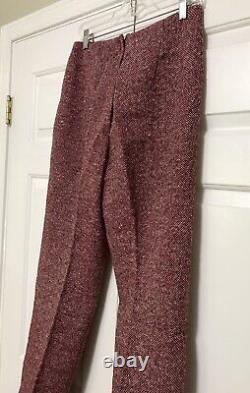 Vtg 70's Maroon Tweed Pant Suit by Orlando Piluso for Boutique West Size 12