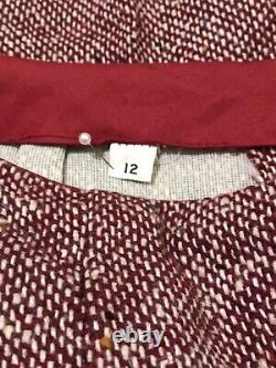 Vtg 70's Maroon Tweed Pant Suit by Orlando Piluso for Boutique West Size 12