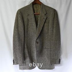 Vtg 90s 42R Brown Nailhead Fleck Tweed 2 Btn Blazer Suit Jacket Sport Coat