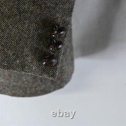 Vtg 90s 42R Brown Nailhead Fleck Tweed 2 Btn Blazer Suit Jacket Sport Coat