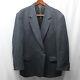 Vtg 90s 48r Navy Blue Herringbone Tweed Wool 2 Button Blazer Jacket Sport Coat