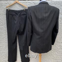 Vtg 90s Double Breasted Notch Lapel Suit By Marzotto 44 L 34x33