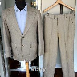 Vtg Bespoke Donegal Tweed Suit 60s Woolf Brothers 40R 33x29 Flecked 1950s