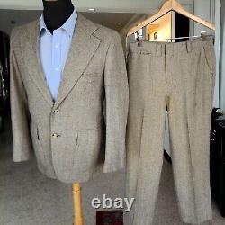 Vtg Bespoke Donegal Tweed Suit 60s Woolf Brothers 40R 33x29 Flecked 1950s