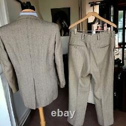 Vtg Bespoke Donegal Tweed Suit 60s Woolf Brothers 40R 33x29 Flecked 1950s