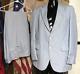 Vtg Blue White Stripe Cotton Summer Seersucker Suit Jacket 42 Xl Pants 37x34