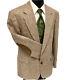 Vtg Brown Sport Coat Donegal Tweed Suede Elbow Patch Shooting Jacket Wool Blazer