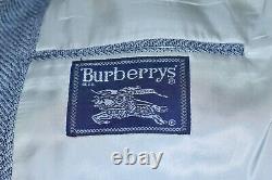 Vtg Burberry Herringbone Double Breast Blazer Men Sport Coat Jacket Size 40-S