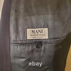Vtg Giorgio Armani Mani Double Breasted Suit 44R Rare TRUE GRAY FLANNEL 36x32