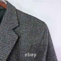 Vtg Harris Tweed 42R Gray Woven Scottish Wool 2Btn Blazer Suit Jacket Sport Coat