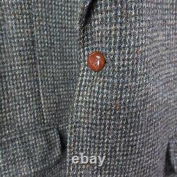 Vtg Harris Tweed 42R Gray Woven Scottish Wool 2Btn Blazer Suit Jacket Sport Coat