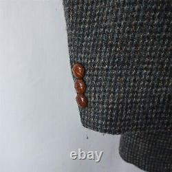 Vtg Harris Tweed 42R Gray Woven Scottish Wool 2Btn Blazer Suit Jacket Sport Coat