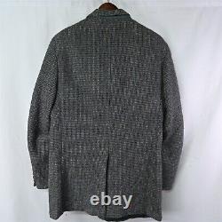 Vtg Harris Tweed 42R Gray Woven Scottish Wool 2Btn Blazer Suit Jacket Sport Coat