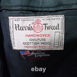 Vtg Harris Tweed 42R Gray Woven Scottish Wool 2Btn Blazer Suit Jacket Sport Coat