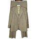 Vtg Lanvin Paris 70s Mens Size 46r 41 Plaid Tan 3 Piece Leisure Suit Usa New