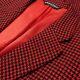 Vtg Pure Cashmere Red Black Jumbo Houndstooth Crest Btn Blazer Sport Jacket 44 L