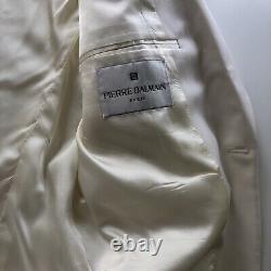 Vtg Pierre Balmain Paris Men's 42 Tuxedo Jacket Blazer Off White Ivory Dinner