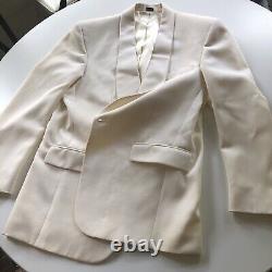 Vtg Pierre Balmain Paris Men's 42 Tuxedo Jacket Blazer Off White Ivory Dinner