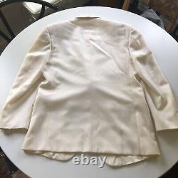 Vtg Pierre Balmain Paris Men's 42 Tuxedo Jacket Blazer Off White Ivory Dinner