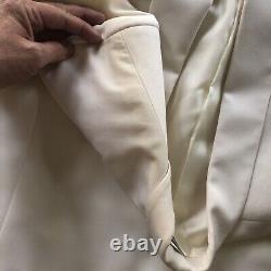 Vtg Pierre Balmain Paris Men's 42 Tuxedo Jacket Blazer Off White Ivory Dinner