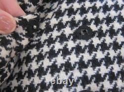 Vtg l950's Wool Black/White Houndstooth Coat TankSkirt SET Suit Women's Sz S