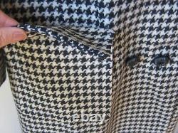 Vtg l950's Wool Black/White Houndstooth Coat TankSkirt SET Suit Women's Sz S