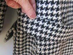 Vtg l950's Wool Black/White Houndstooth Coat TankSkirt SET Suit Women's Sz S