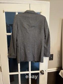 Yves Saint Laurent Vintage Brown Tweed 100% Wool Button Up Suit Jacket Size S