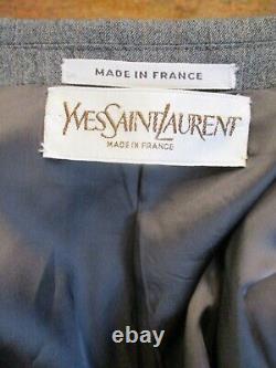 Yves Saint Laurent vintage made France gray flannel two-piece suit 42S